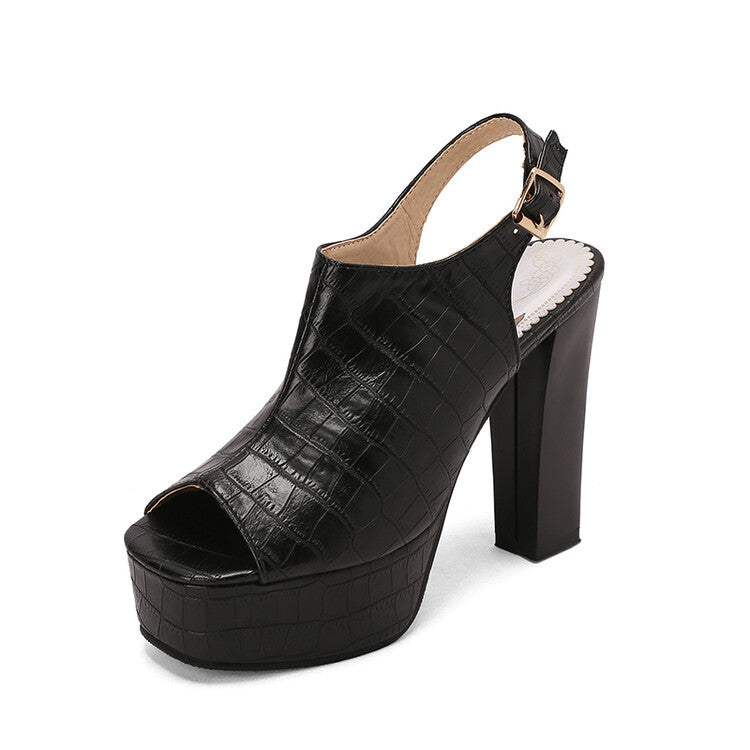 Women's Square Toe Fish-Mouth High Heel Sandals | Open Toe Stiletto Heels