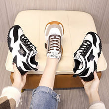 Load image into Gallery viewer, Women's Contrast-Color Lace Sneakers | Synthetic Leather Low-Cut Sport Shoes