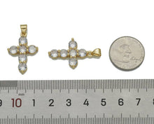 Load image into Gallery viewer, Crystal Gold Cross Charm, Sku#LX144