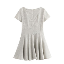 Load image into Gallery viewer, Women French Wave Wide Swing round Neck Short Sleeve Dress