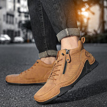 Load image into Gallery viewer, Men's Casual Microfiber Leather Lace-Up Sneakers | Plus Size Athletic Shoes