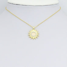 Load image into Gallery viewer, Clear CZ Rainbow Opal Sunburst Sunflower Charm Pendant, Sku#LX809