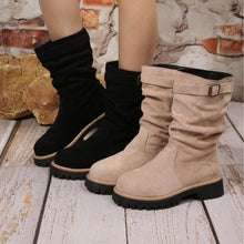 Load image into Gallery viewer, Women's Retro Mid-Calf Riding Boots | Platform Square Heel Slip-On