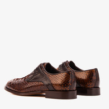 Load image into Gallery viewer, The Valmont Tan Python Leather Derby Men Shoe
