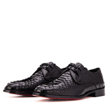 Load image into Gallery viewer, The Valmont Black Python Leather Derby Men Shoe