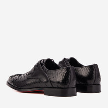 Load image into Gallery viewer, The Valmont Black Python Leather Derby Men Shoe