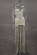 Load image into Gallery viewer, Spring Summer Suspenders Mesh Cropped Outfit Sexy Ruffle Hip Tassel Dress