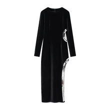 Load image into Gallery viewer, Winter Women Clothing Simple Sexy Cutout Slit Slim Fit Maxi Dress