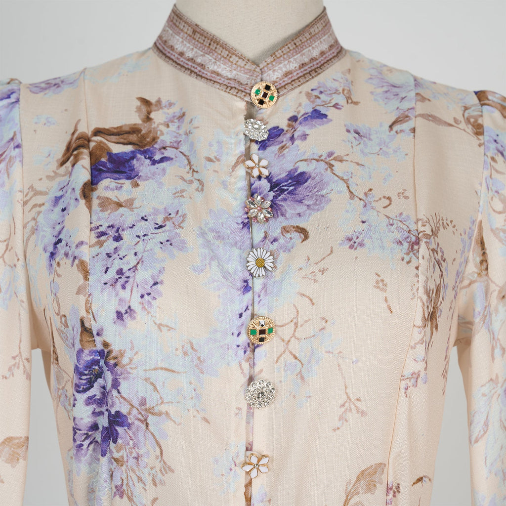 Women Spring And Autumn Printed Long Sleeve Elegant Dress