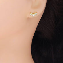 Load image into Gallery viewer, Gold Shape V Wing Shape Stud Earrings, Sku#A167