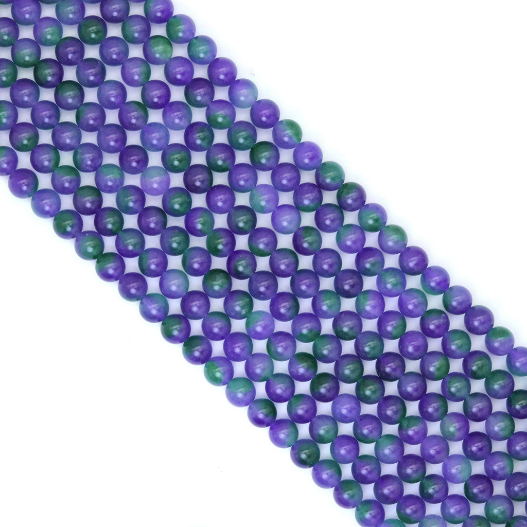 Purple Green Jade Round Smooth Beads, Sku#U2019