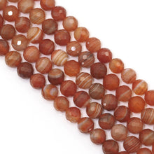 Load image into Gallery viewer, Genuine Red Botswana Agate, 6mm/8mm/10mm Round Faceted Beads, Sku#U1617