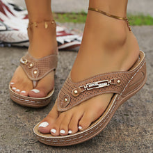 Load image into Gallery viewer, Women's Plus-Size Wedge Flip-Flops - Comfortable Summer Sandals with Non-Slip Rubber Sole