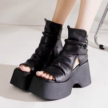Load image into Gallery viewer, Women's Retro Platform Round Toe High Top Sandals - Korean Style Open Toe Summer Shoes