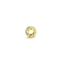 Load image into Gallery viewer, Oval CZ Gold Large Hole Spacer Bead Charm Pendant, Sku#LK1191