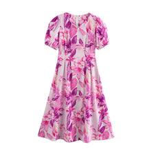 Load image into Gallery viewer, Spring Women Clothing Minimalist Short Sleeve Elastic Printing Dress