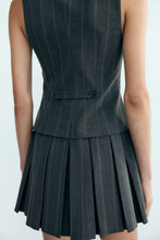 Load image into Gallery viewer, Women Wide Pleated Striped Vest Short Dress