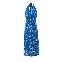 Load image into Gallery viewer, Spring Sexy Vacation Sexy V neck Strap Halterneck Printed Dress