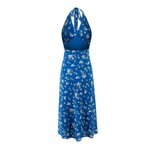Load image into Gallery viewer, Spring Sexy Vacation Sexy V neck Strap Halterneck Printed Dress