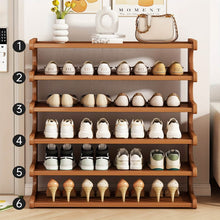 Load image into Gallery viewer, Bamboo Shoe Rack Organizer – 5 or 6 Tier, Space-Saving Storage