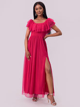 Load image into Gallery viewer, Spring Summer Women Clothing Sexy off Shoulder Tube Top Dress Folding Chiffon Big Hem Dress Maxi Dress