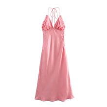 Load image into Gallery viewer, Spring Women Clothing French Design Silk Satin Texture Dress