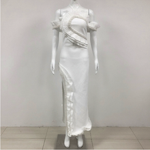 Load image into Gallery viewer, Summer V neck Sling Dress Women Sexy Backless Bandage Lotus Leaf Dress