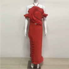 Load image into Gallery viewer, Summer V neck Sling Dress Women Sexy Backless Bandage Lotus Leaf Dress