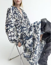 Load image into Gallery viewer, Bohemian Rayon Positioning Printed Casual Loose Waistband Long Sleeve Dress Summer Dress