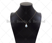 Load image into Gallery viewer, Colorful Enamel Evil Eye Teardrop Shape Pendant, 18K Gold Filled Enamel Evil Eye Charm,11x20mm,Sku#F1403