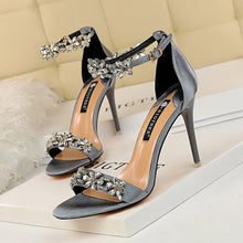 Load image into Gallery viewer, Rhinestone Stiletto High Heels Women's Open Toe Party Shoes