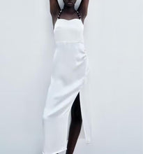 Load image into Gallery viewer, Spring Women Clothing Chain Ornament Silk Satin Texture Sling Dress