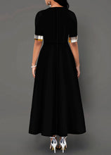 Load image into Gallery viewer, A Large Number Dresses Round Neck Contrast Color Half Sleeve Irregular Asymmetric Maxi Dress
