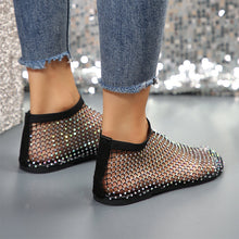 Load image into Gallery viewer, Women's Rhinestone Flat Sandals | Round Toe Mesh Summer Shoes