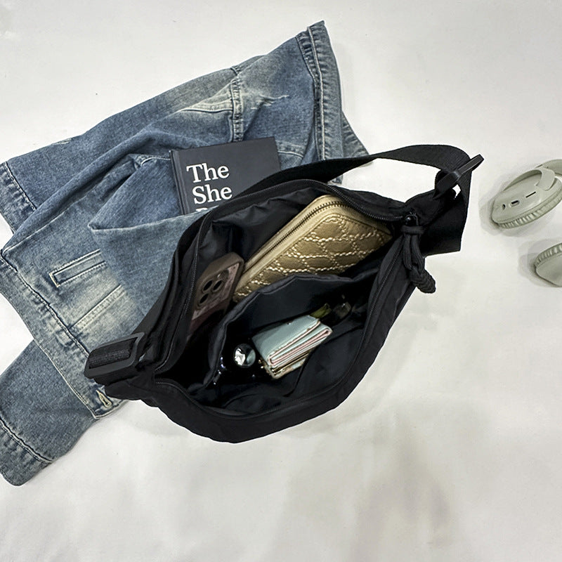 Korean-Style Lightweight Nylon Crossbody Shoulder Bag