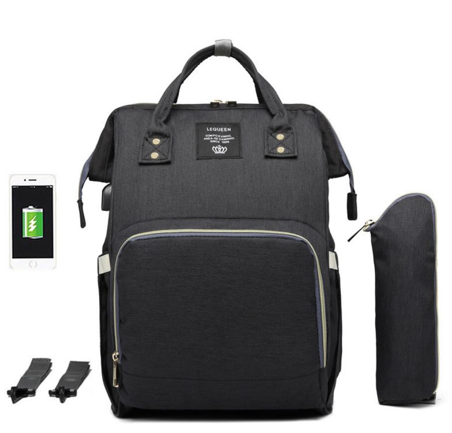 Waterproof Diaper Bag Backpack with USB Charging Port | Large Capacity Travel Nursing Bag for Moms & Dads