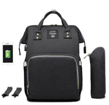 Load image into Gallery viewer, Waterproof Diaper Bag Backpack with USB Charging Port | Large Capacity Travel Nursing Bag for Moms &amp; Dads