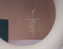 Load image into Gallery viewer, CZ Hope Words On Cross Charm, Sku#LK629