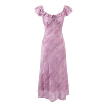 Load image into Gallery viewer, Summer Elegance Tie Dyed Jacquard Lotus Leaf Collar Slim Slimming Maxi Dress Women
