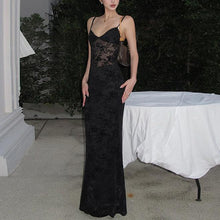 Load image into Gallery viewer, Spring Summer Women Mesh Sexy See through V neck Backless Slim Fit Sling Dress