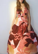 Load image into Gallery viewer, Rayon Printed Tassel Beads Bohemian Sling Dress Summer Sexy Backless Midi Dress