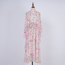Load image into Gallery viewer, Women Spring And Autumn Long Sleeve Printed Buttons Of The Belt Dress