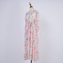 Load image into Gallery viewer, Women Spring And Autumn Long Sleeve Printed Buttons Of The Belt Dress