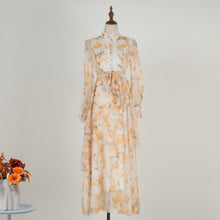 Load image into Gallery viewer, Women Spring And Autumn Long Sleeve Printed Buttons Of The Belt Dress