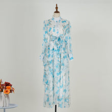 Load image into Gallery viewer, Women Spring And Autumn Long Sleeve Printed Buttons Of The Belt Dress