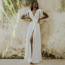 Load image into Gallery viewer, Spring Women Rope Strapless Sexy Halter Loose Vacation Beach Dress Women