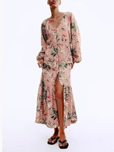 Load image into Gallery viewer, Summer Wind Women Rayon Printed Belt Bohemian Casual Loose Dress