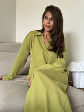 Load image into Gallery viewer, Fall Winter Scissors Collar Soft Woolen Long Elegant All Match Loose Maxi Dress