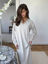 Load image into Gallery viewer, Fall Winter Scissors Collar Soft Woolen Long Elegant All Match Loose Maxi Dress