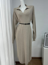 Load image into Gallery viewer, Fall Winter Scissors Collar Soft Woolen Long Elegant All Match Loose Maxi Dress